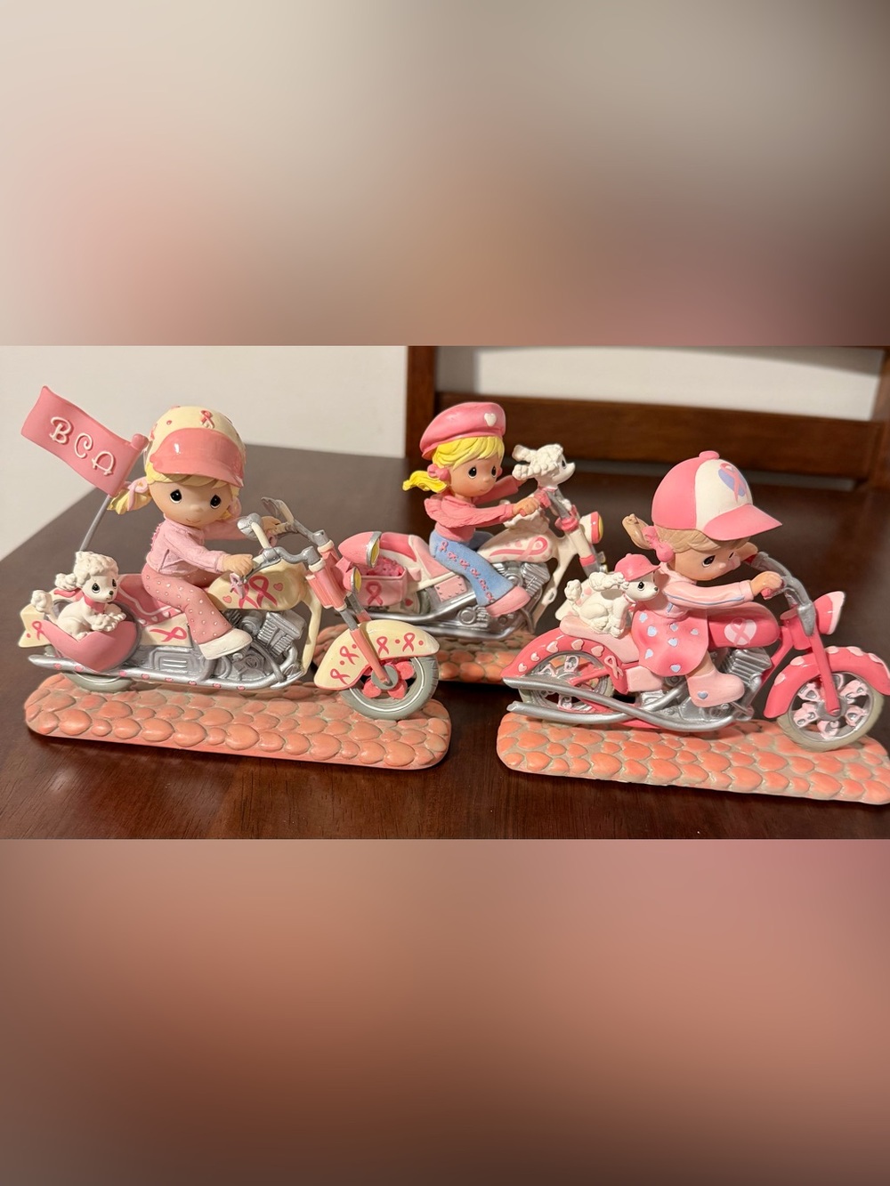 Lot Of 3…2007 Precious Moments Breast Cancer Awareness Figurines